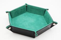 Foam Brain: Leatherette & Velvet Hex Dice Tray (Seafoam Green)